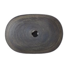 Vale 580mm Natural Oak Stain Oval Ceramic Basin
